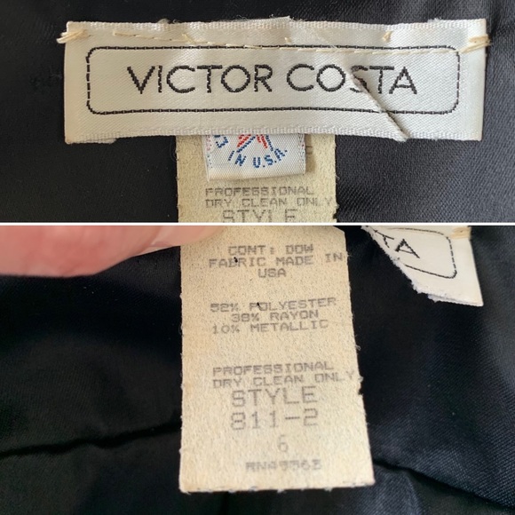 Vintage 80s Victor Costa Metallic Brocade Evening Jacket Top size 6 8 Medium - Picture 13 of 13